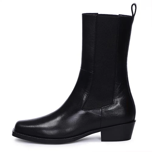 Saint Cassie Black Leather High Ankle Boots - Image 4
