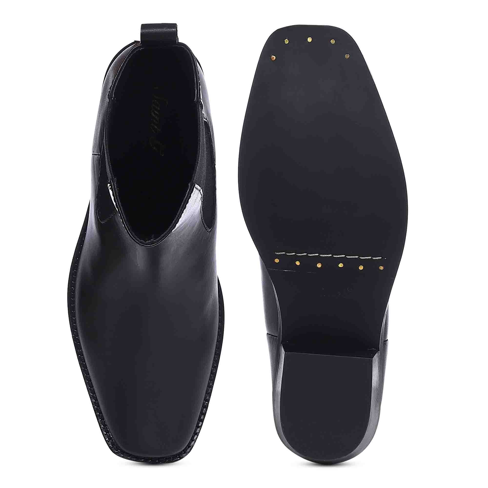 Saint Cassie Black Leather High Ankle Boots - Image 7