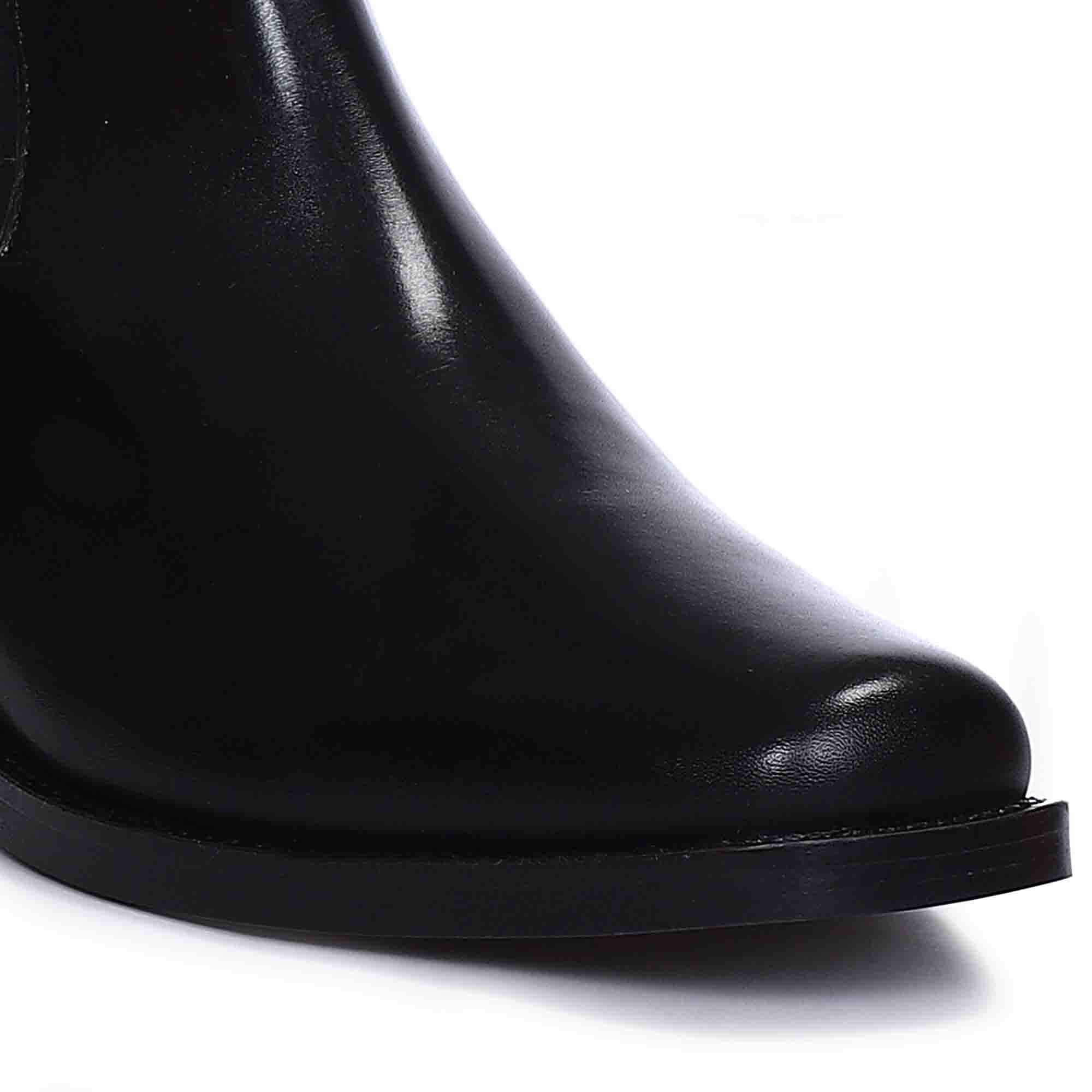 Saint Cassie Black Leather High Ankle Boots - Image 9