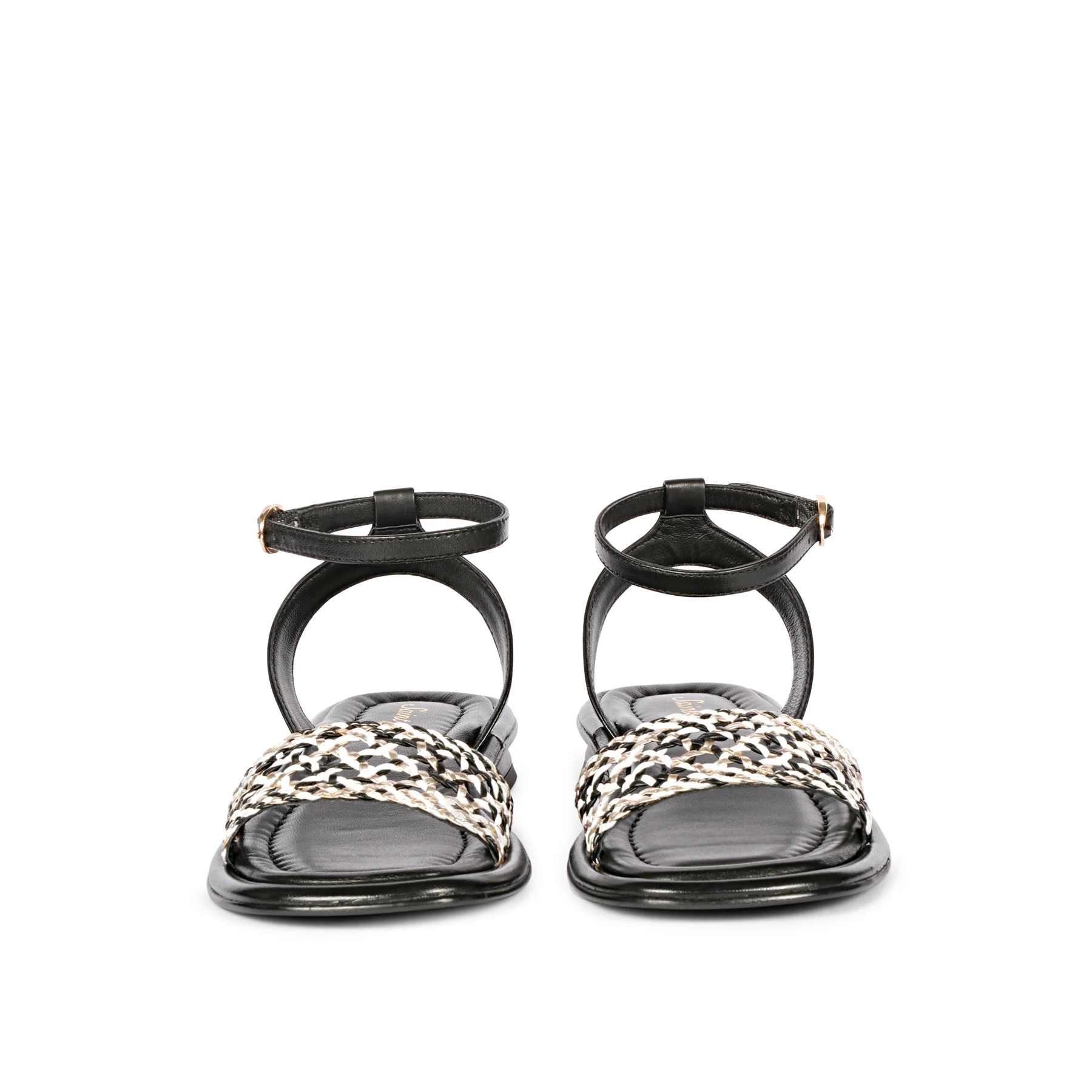 Saint Catalina Black Leather Flat Sandal - Image 5