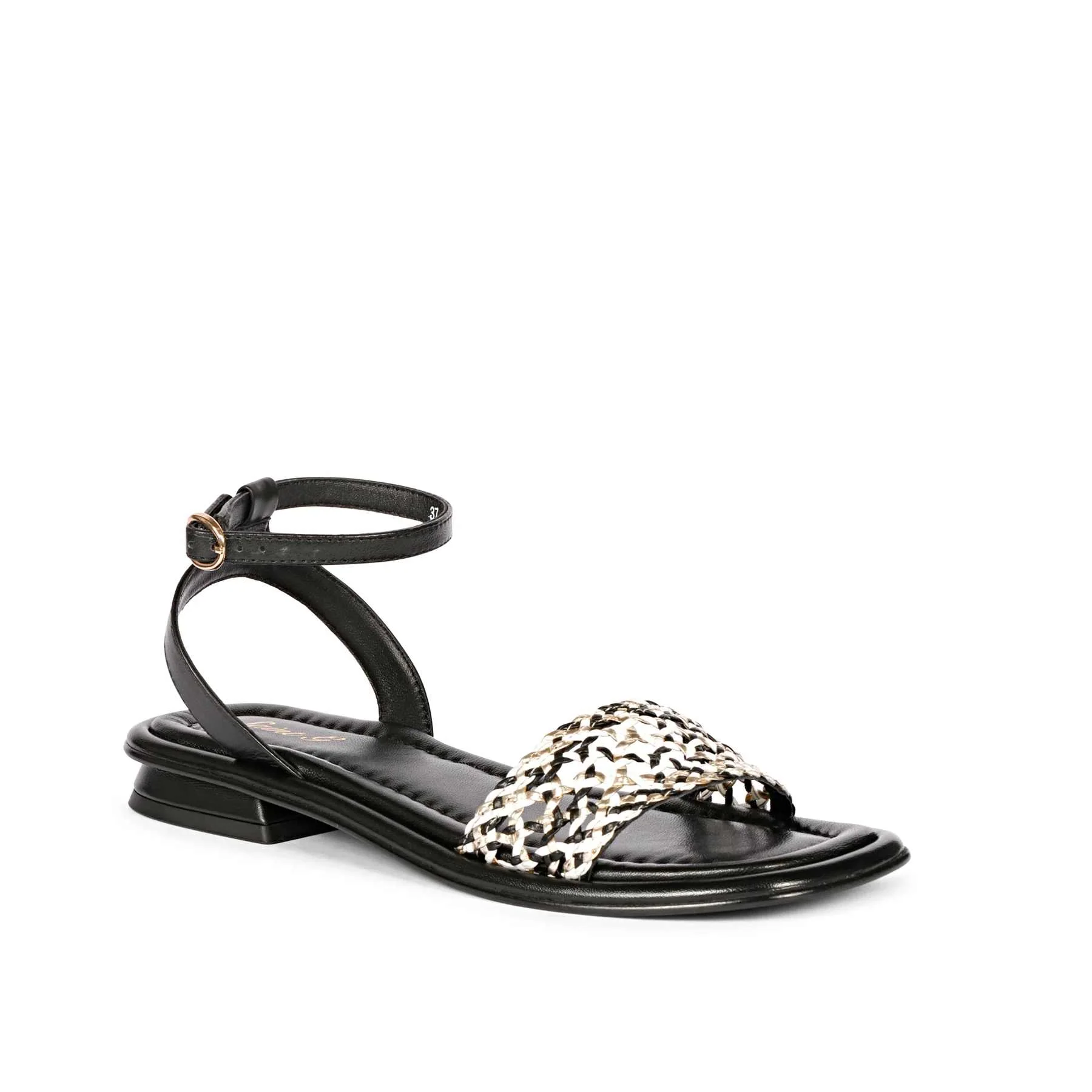 Saint Catalina Black Leather Flat Sandal - Image 7