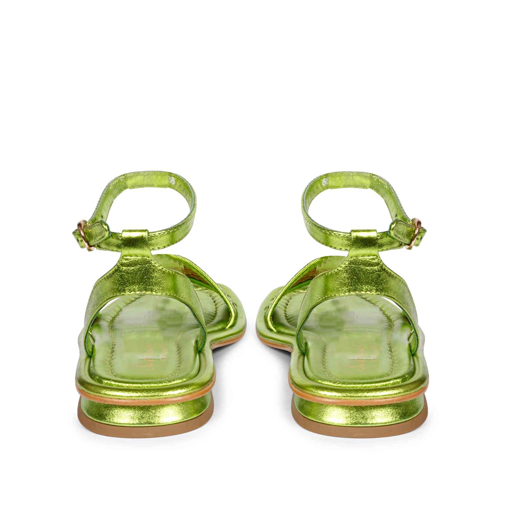 Saint Catalina Green Leather Flat Sandal - Image 5