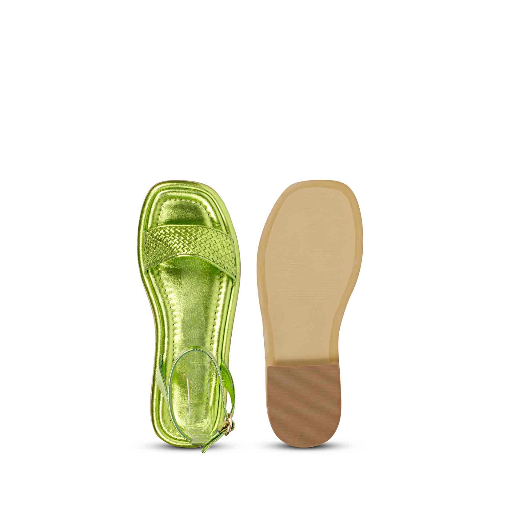 Saint Catalina Green Leather Flat Sandal - Image 8
