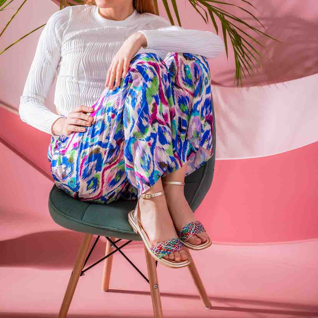 Saint Catalina Multi Leather Flat Sandal - Image 2