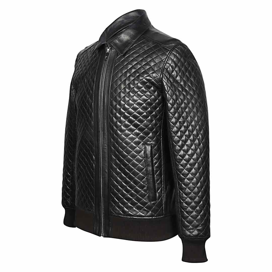 Saint Chevy Black Leather Men's Jackets - Image 3
