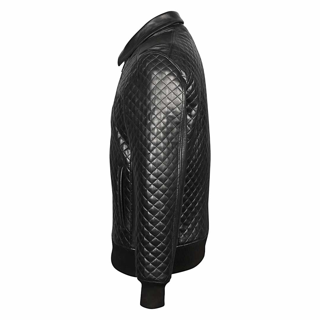 Saint Chevy Black Leather Men's Jackets - Image 4