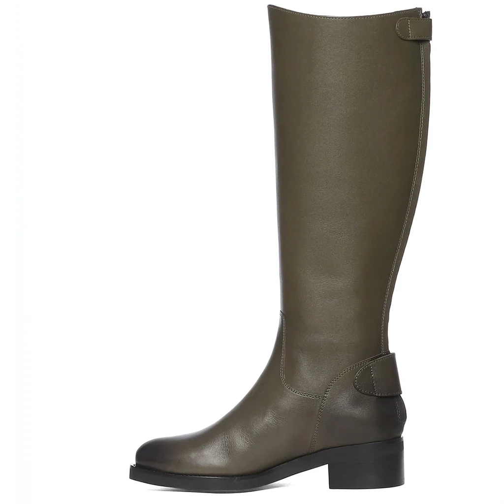 Saint Chloe Olive Leather Knee High Boots - Image 3