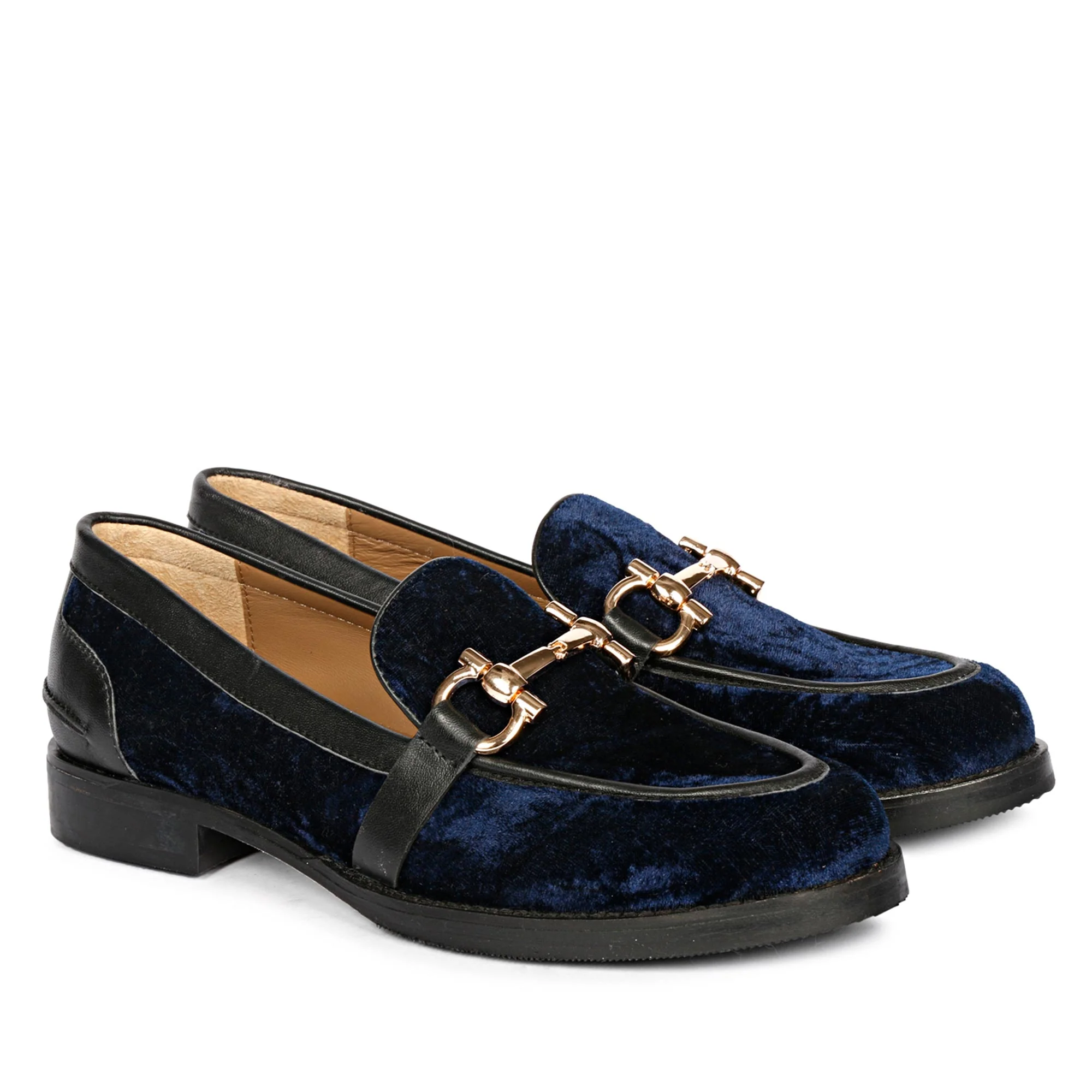 Saint Cinzia Blue Velvet Moccasins - Image 3