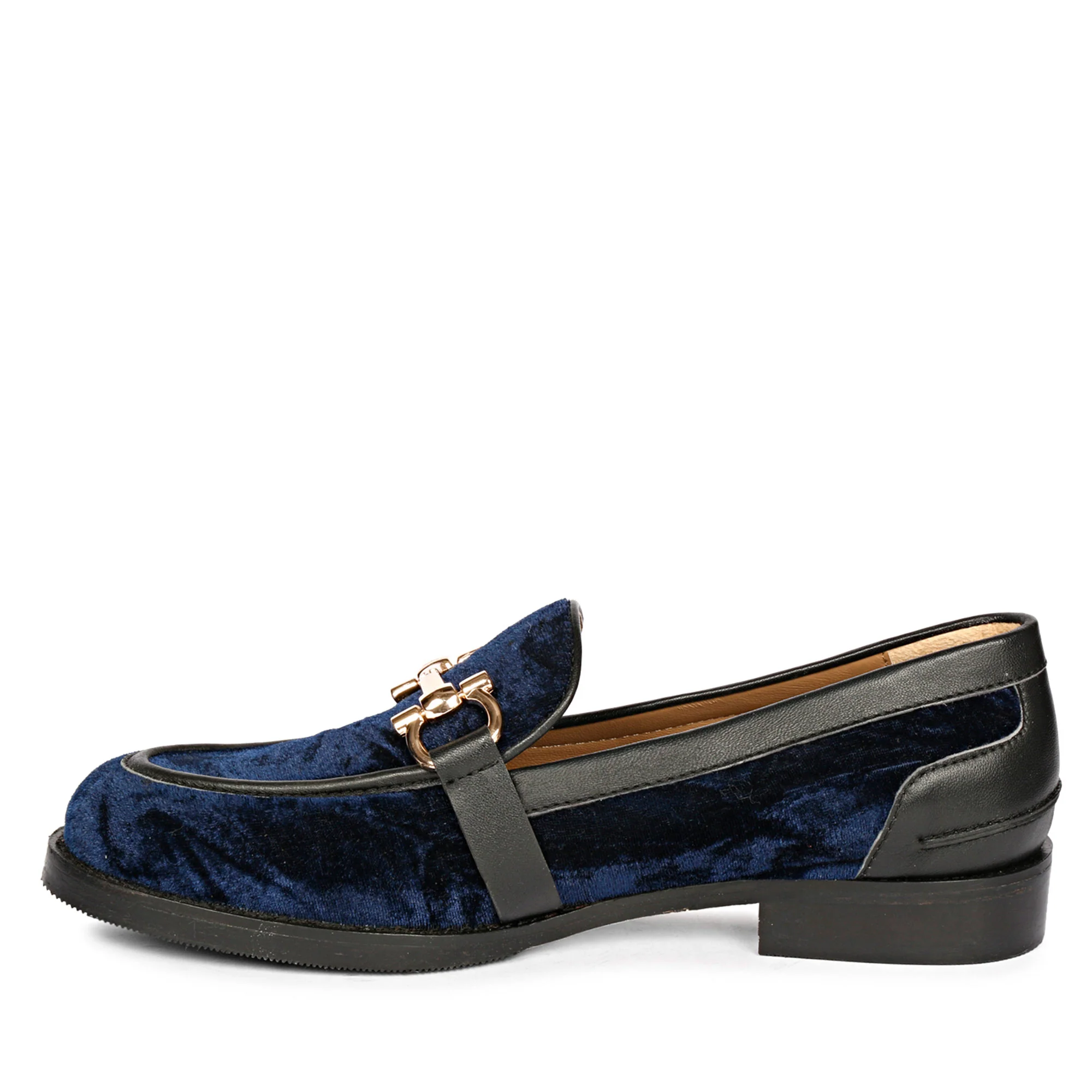 Saint Cinzia Blue Velvet Moccasins - Image 4