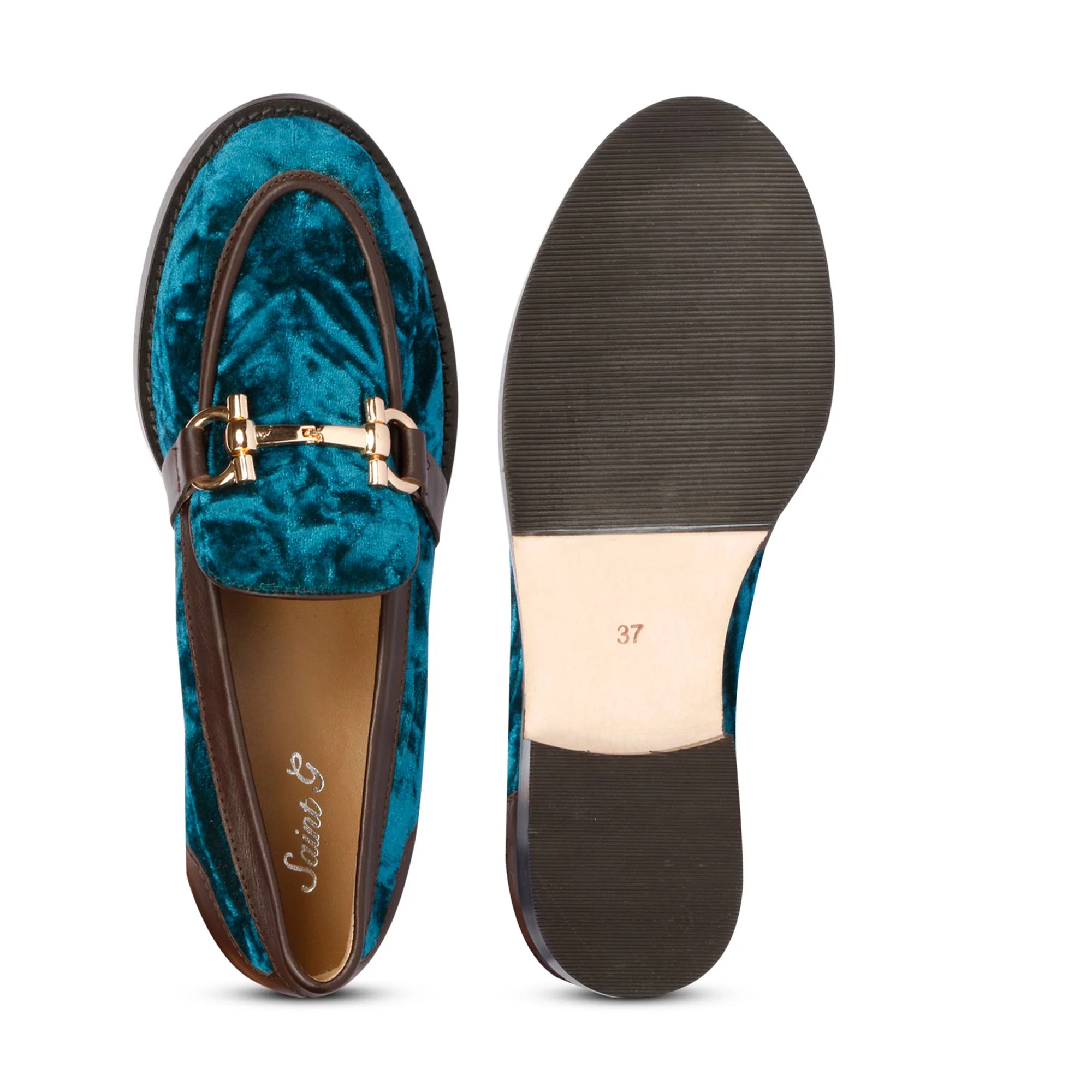 Saint Cinzia Green Velvet Moccasins - Image 7