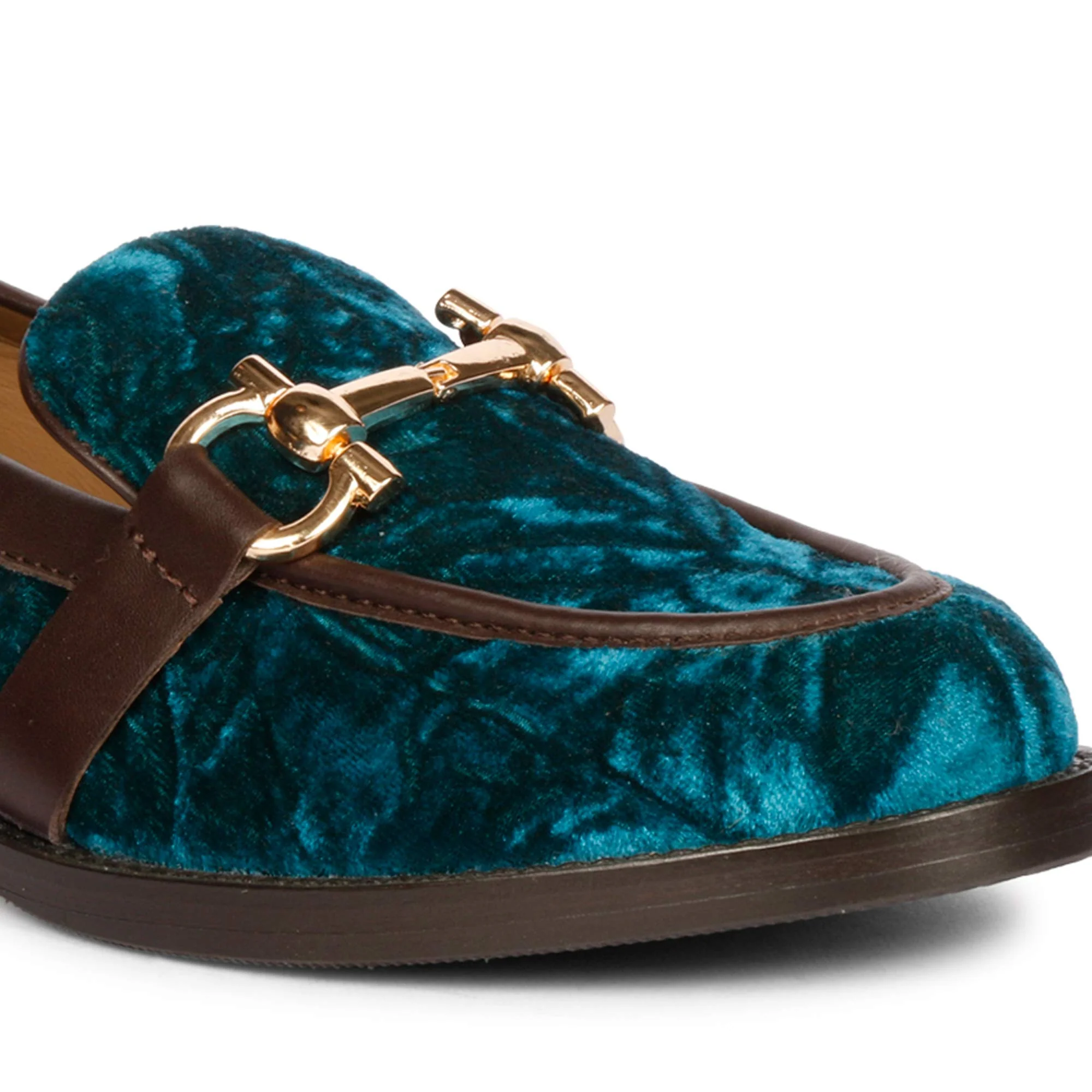 Saint Cinzia Green Velvet Moccasins - Image 8