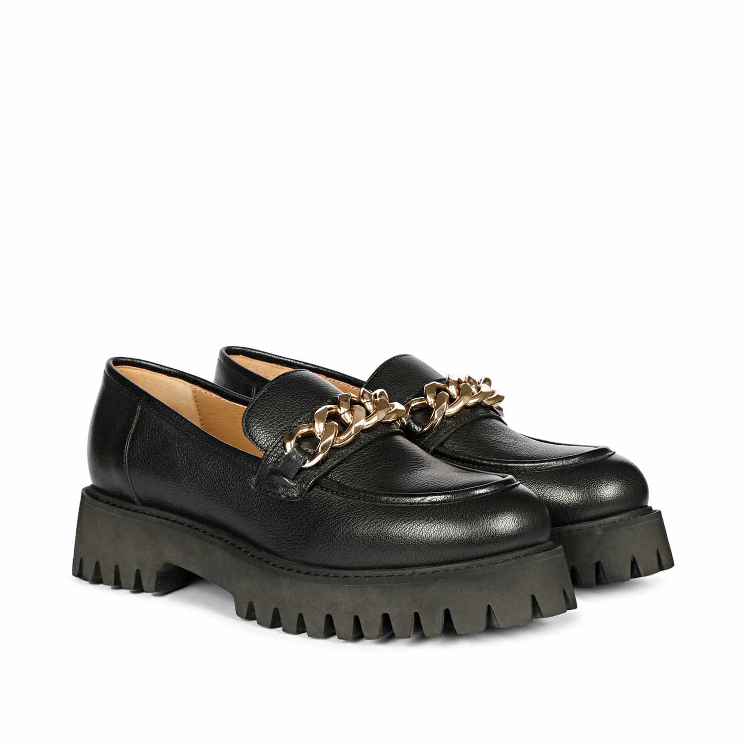 Saint Clara Black Leather Moccasins - Image 2