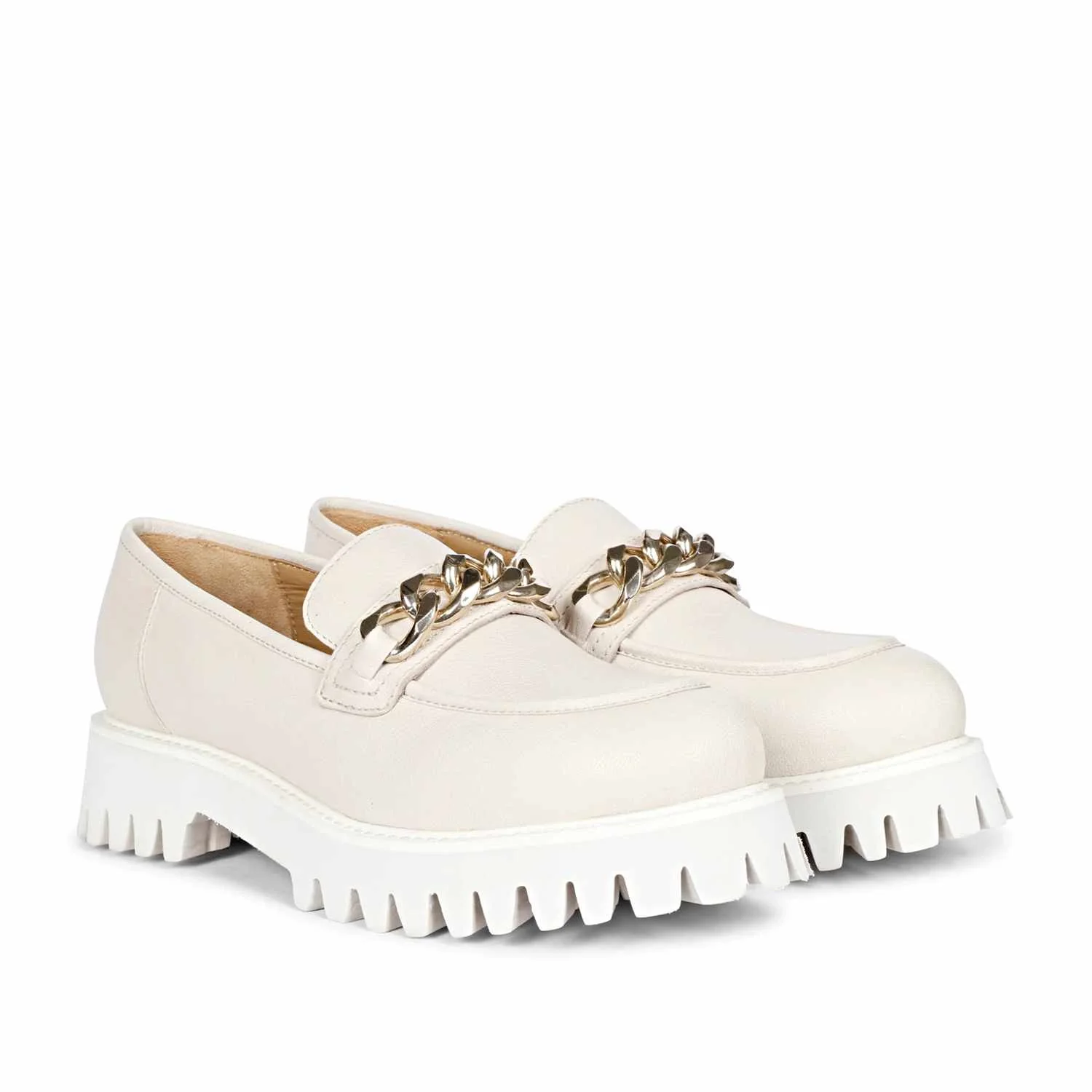 Saint Clara Offwhite Leather Moccasins - Image 2