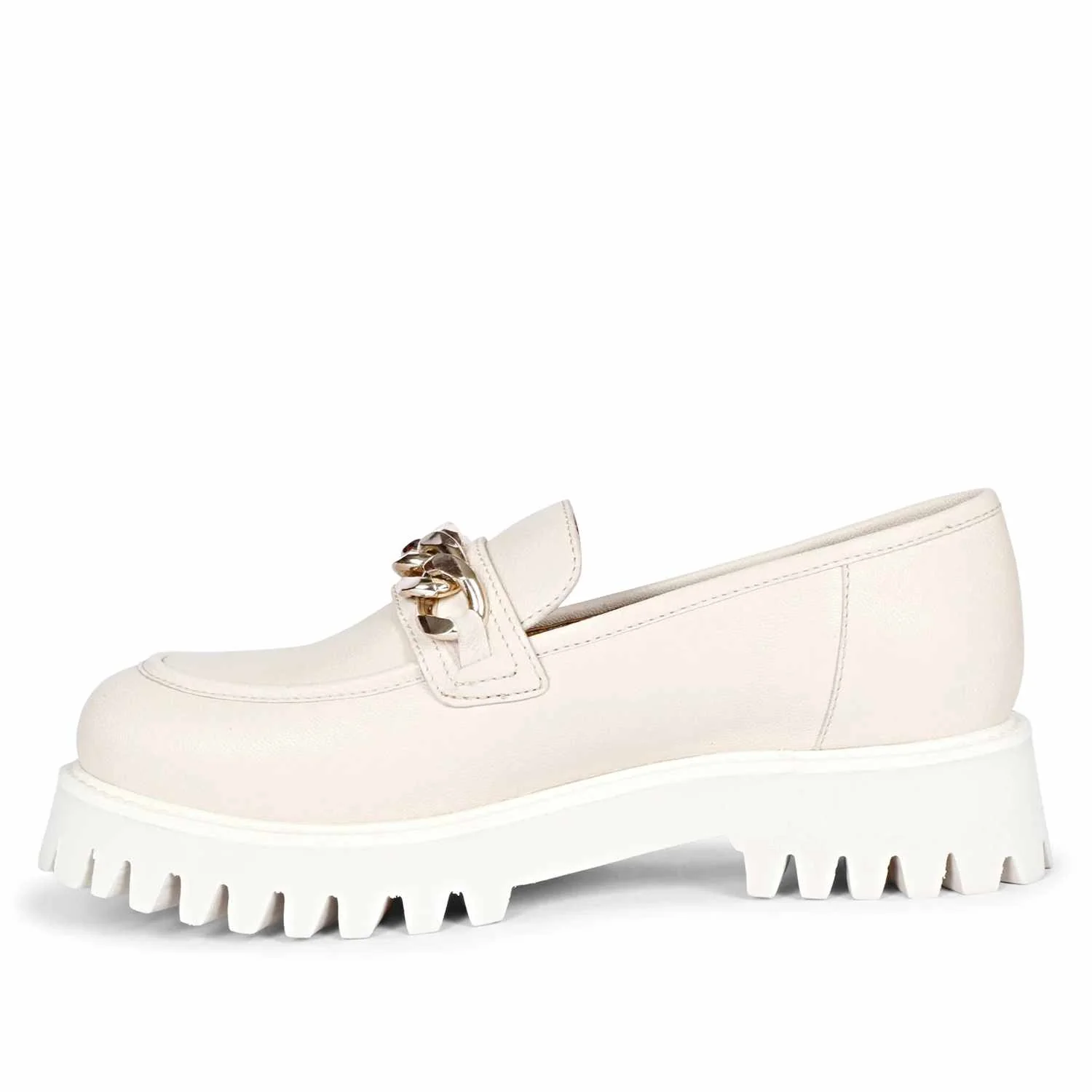 Saint Clara Offwhite Leather Moccasins - Image 4