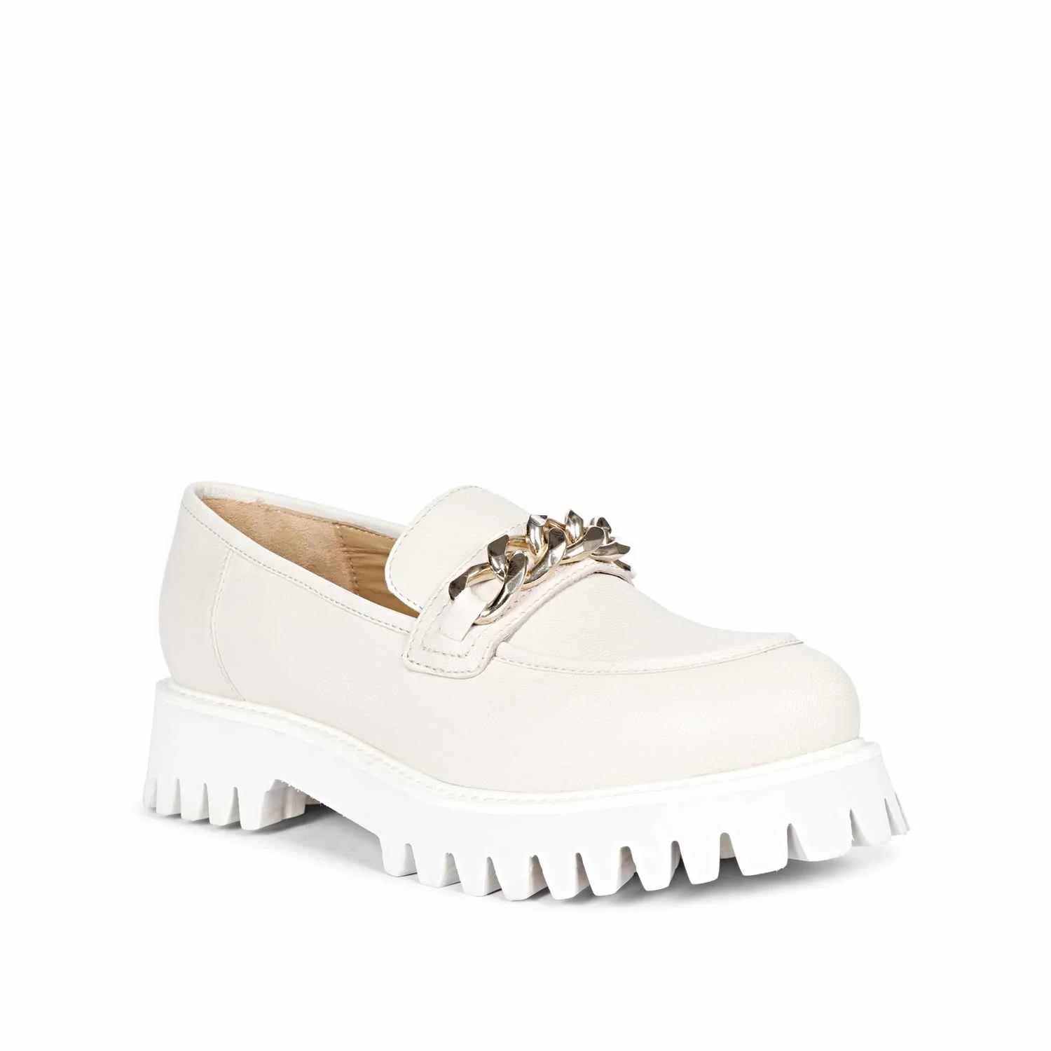 Saint Clara Offwhite Leather Moccasins - Image 6