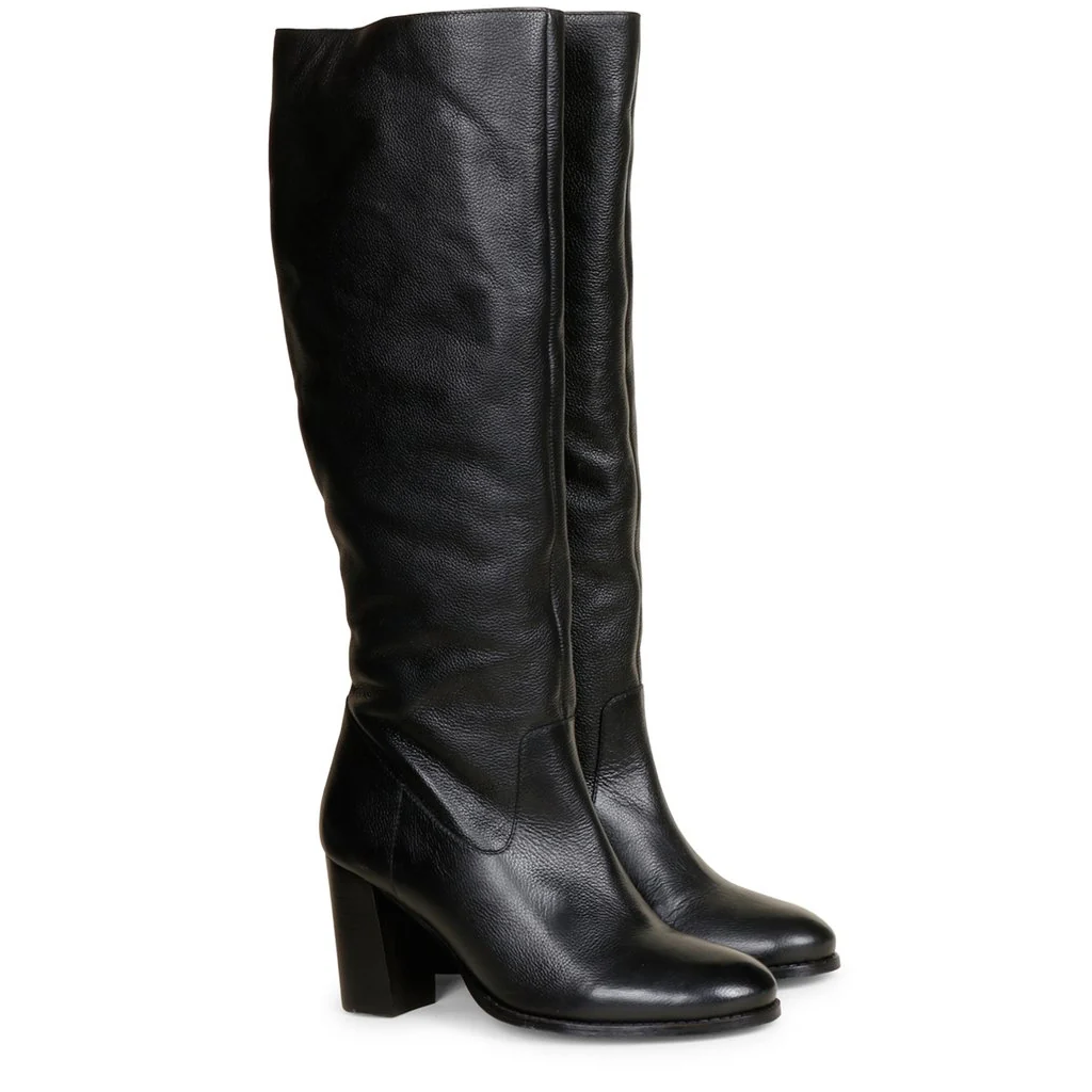 Saint Claretta Black Leather Knee High Slouch Boots - Image 4