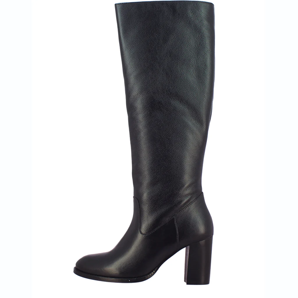 Saint Claretta Black Leather Knee High Slouch Boots - Image 5