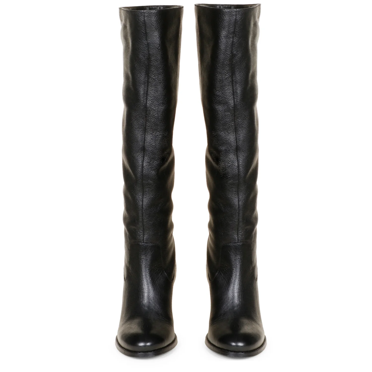 Saint Claretta Black Leather Knee High Slouch Boots - Image 8