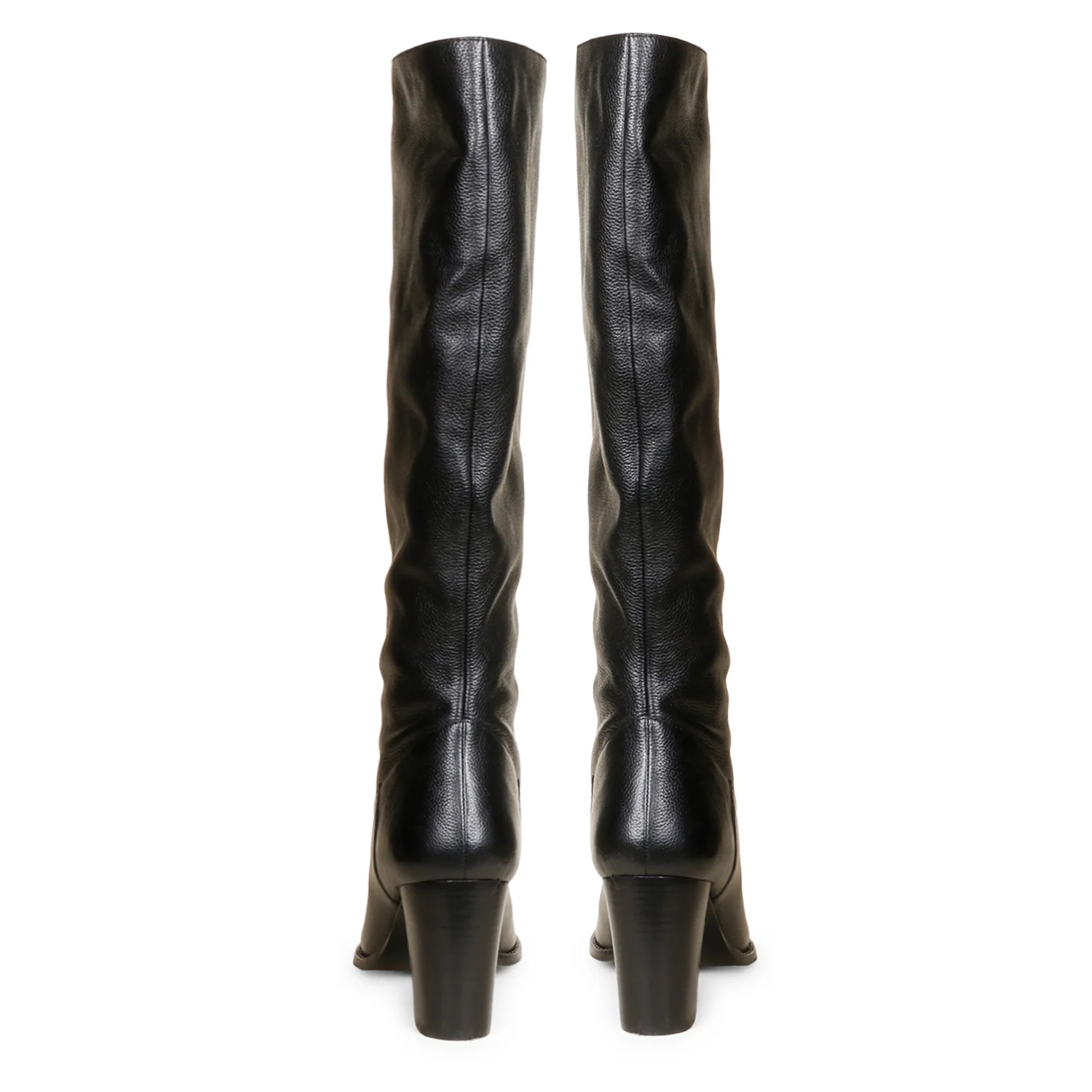Saint Claretta Black Leather Knee High Slouch Boots - Image 9