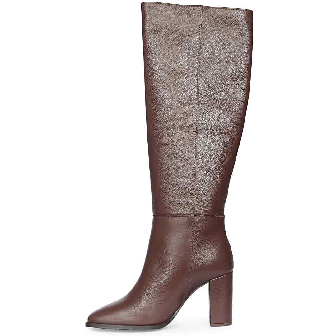 Saint Lia Brown Leather Knee High Slouch Boots - Image 5