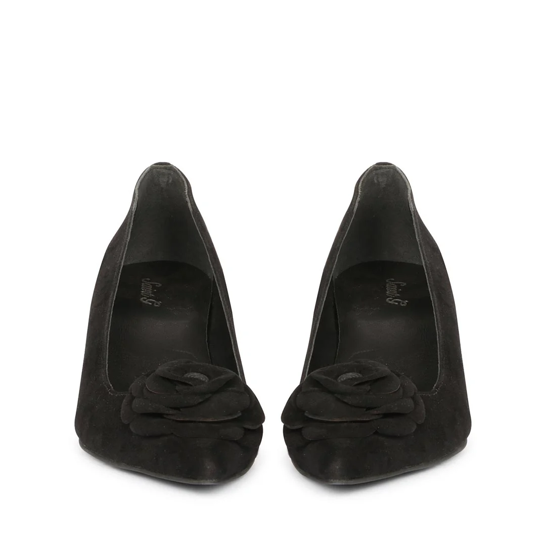 Saint Cora Black Rose Embellished Leather Pumps - Image 5
