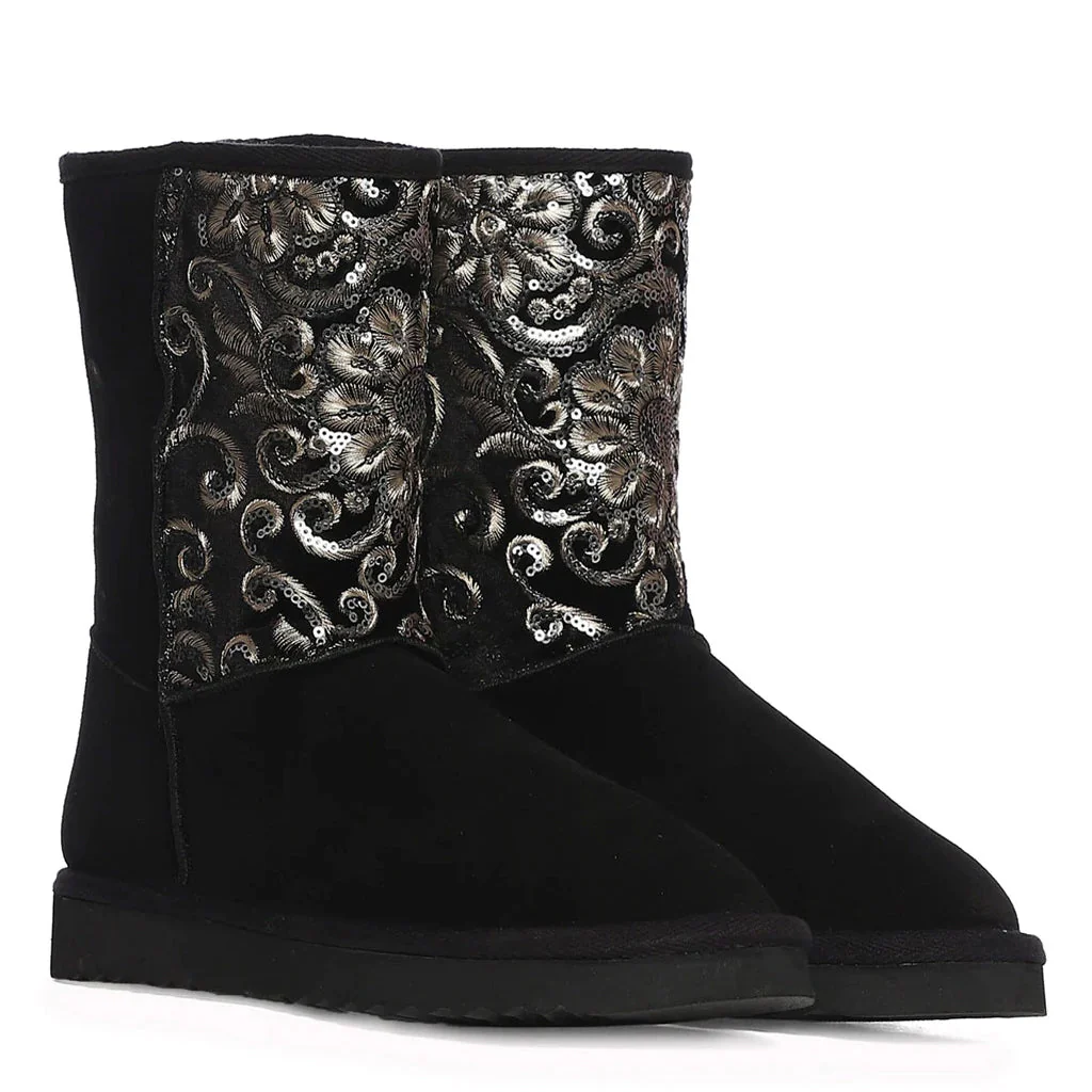Saint Corah Sequins Black Snug Boots - Image 3