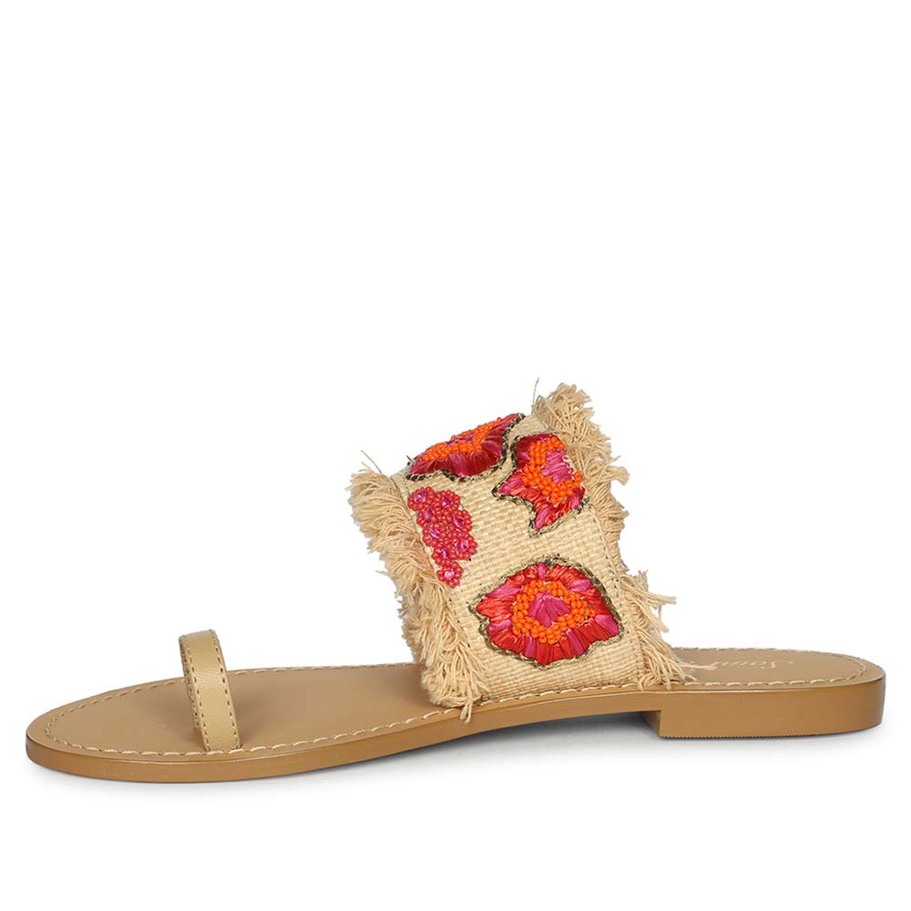 Saint Coral Leather Flat - Image 4