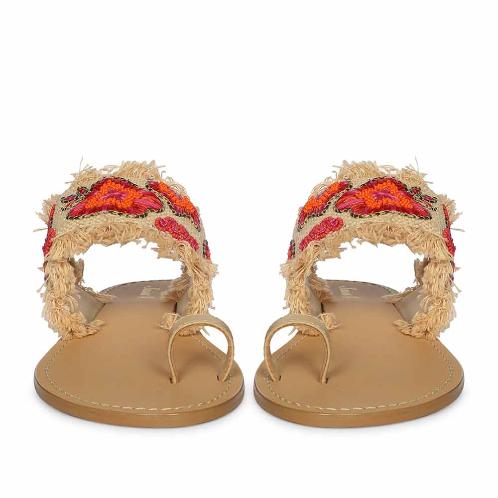 Saint Coral Leather Flat - Image 5