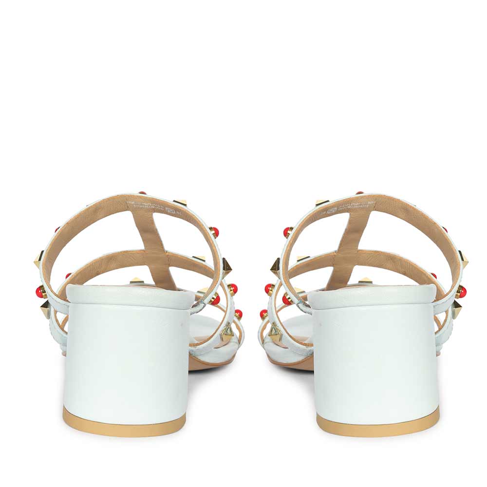 Saint Cressie Studded Sky Blue Leather Block Heels - Image 5