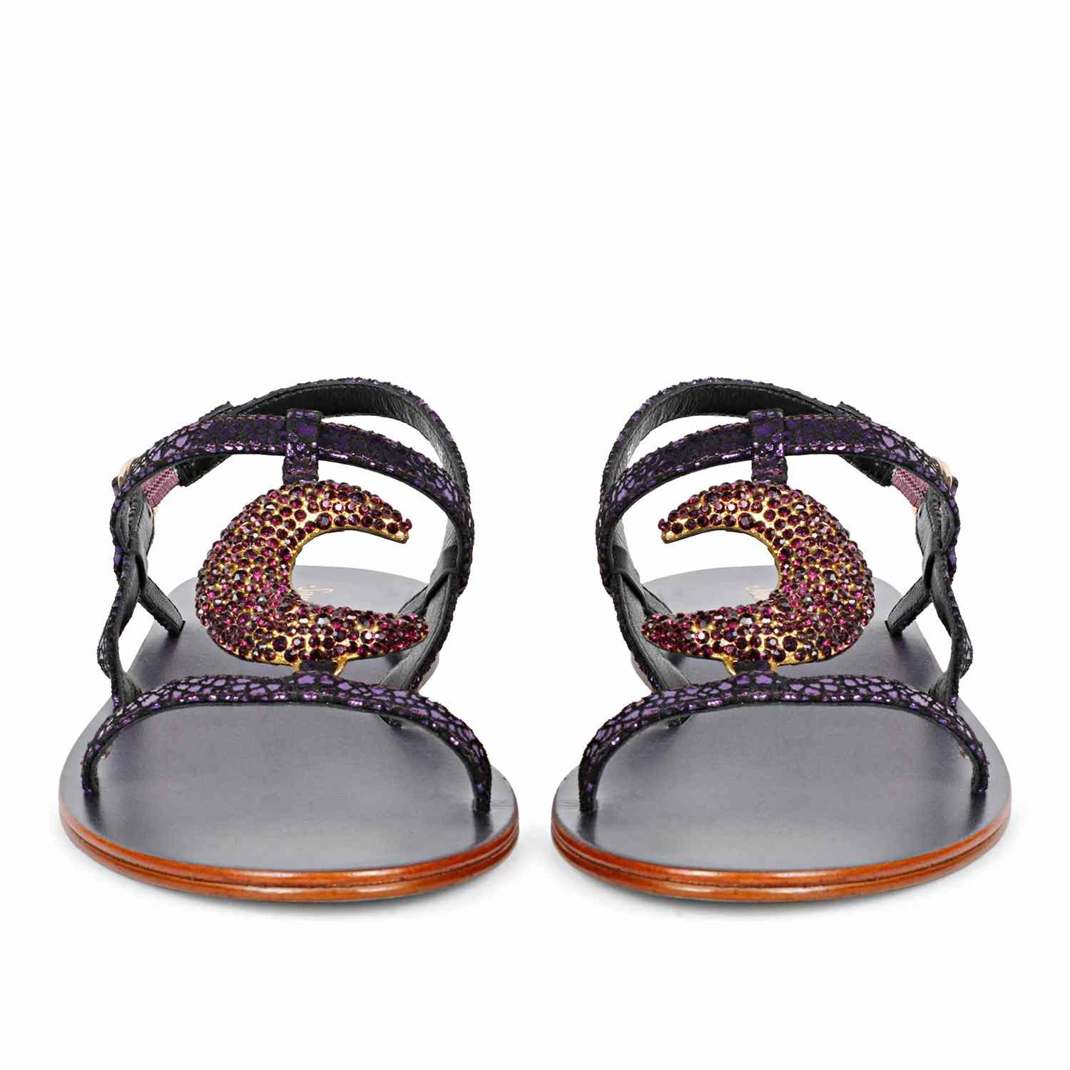Saint Daisy Purple Leather Flat Sandal - Image 5
