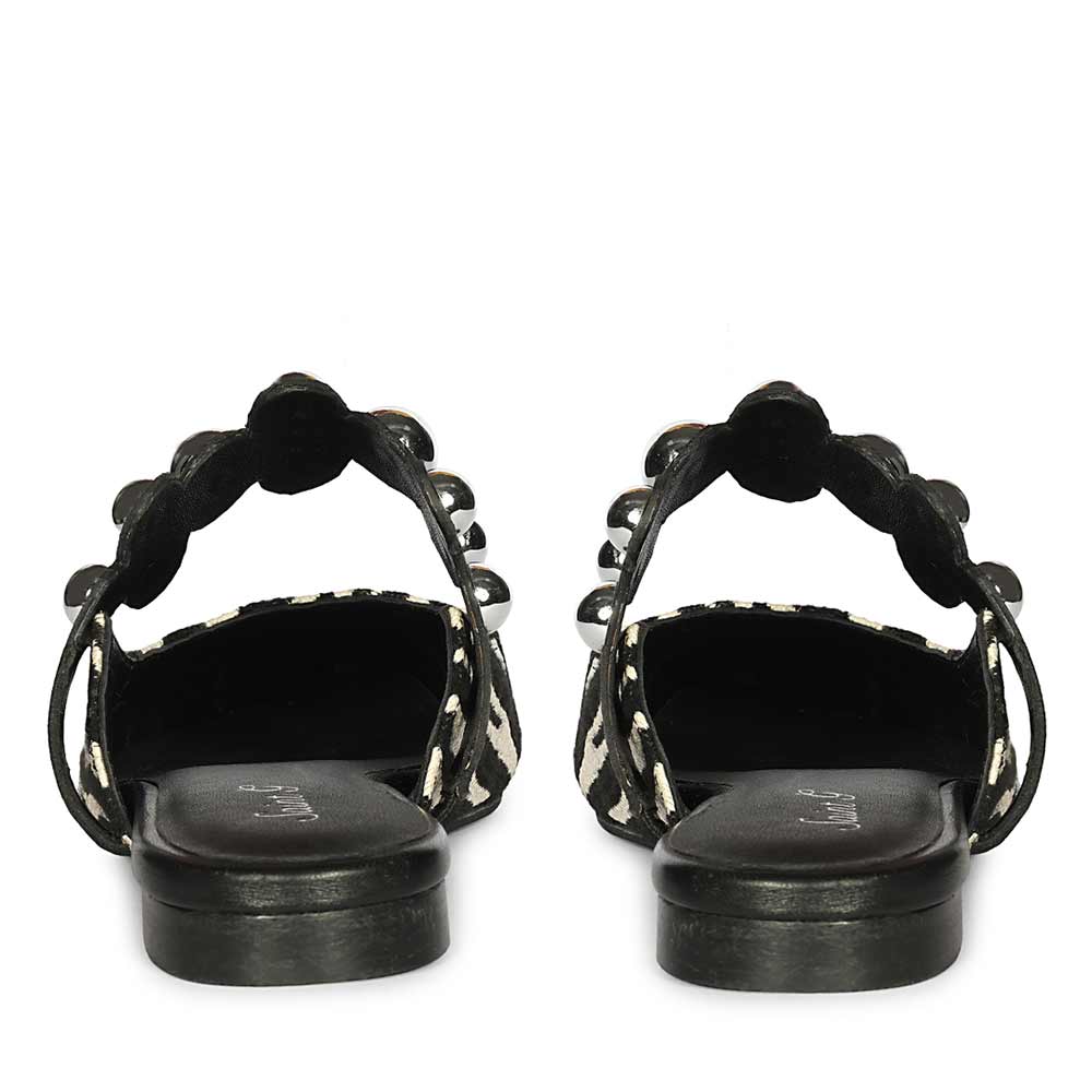 Saint Danika White Zebra Studded Leather Flats - Image 4