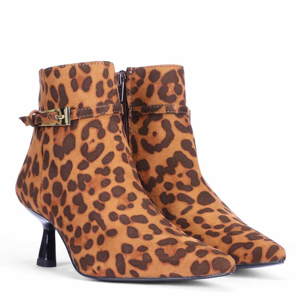 Saint Darcie Buckle Decor Leo Pony Print Ankle Boots - Image 2