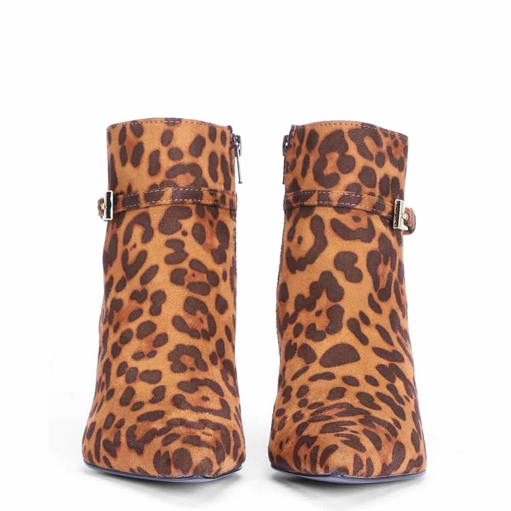 Saint Darcie Buckle Decor Leo Pony Print Ankle Boots - Image 4