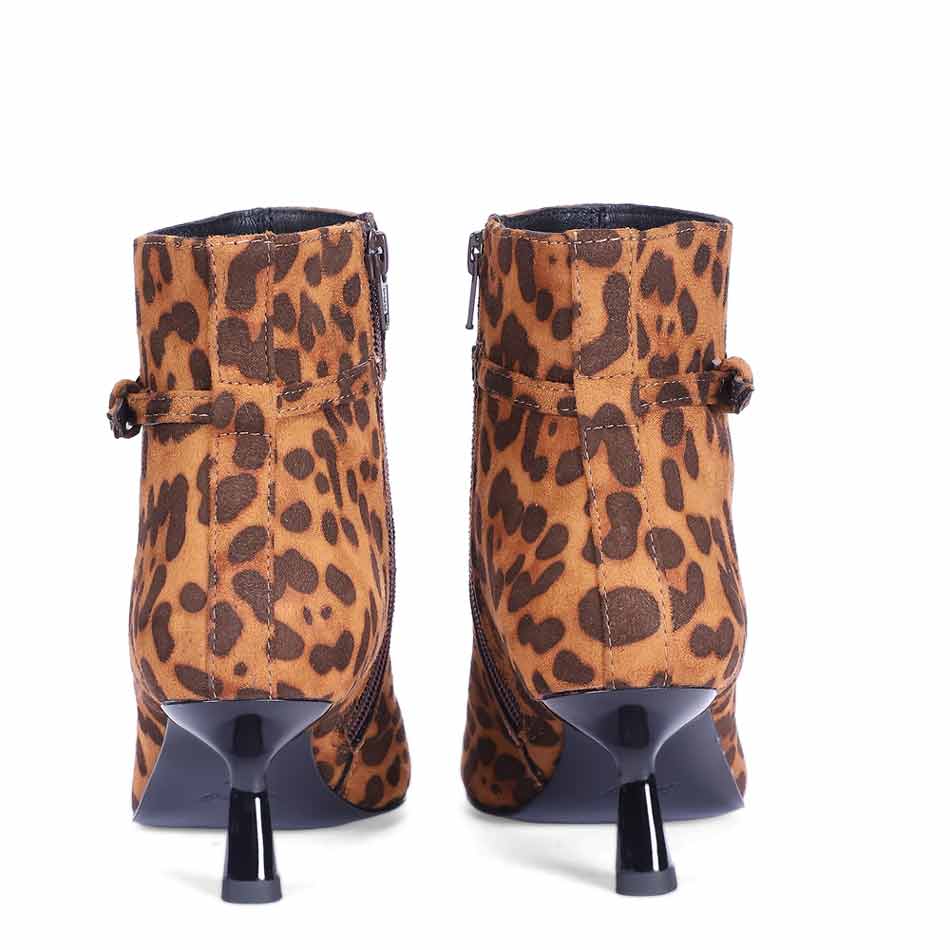 Saint Darcie Buckle Decor Leo Pony Print Ankle Boots - Image 5