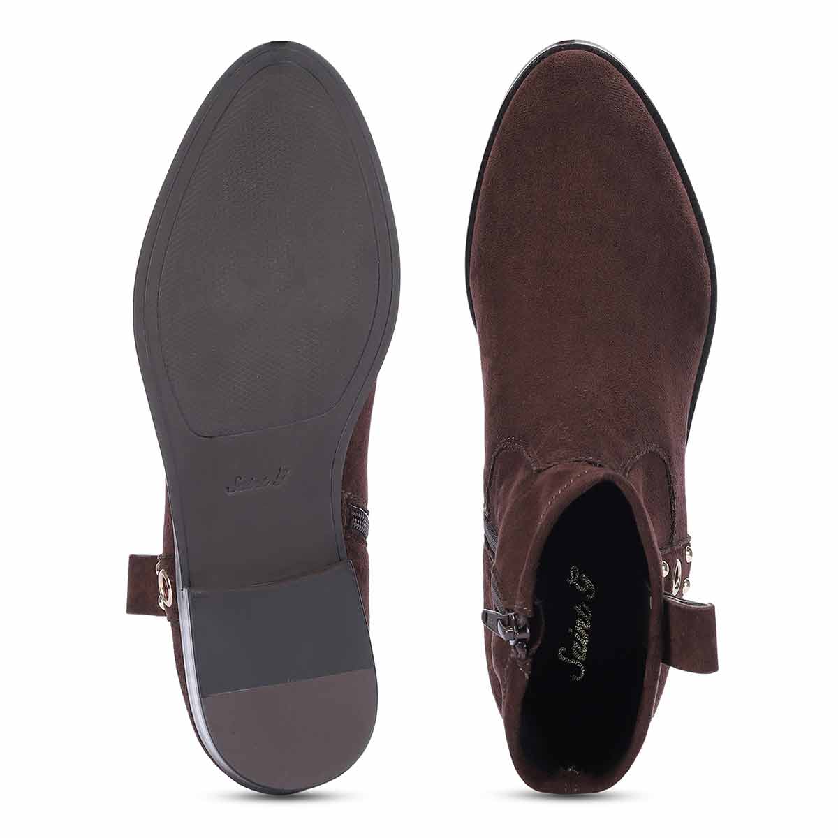 Saint Darcie Eyelets Brown Suede Leather Ankle Boots - Image 7