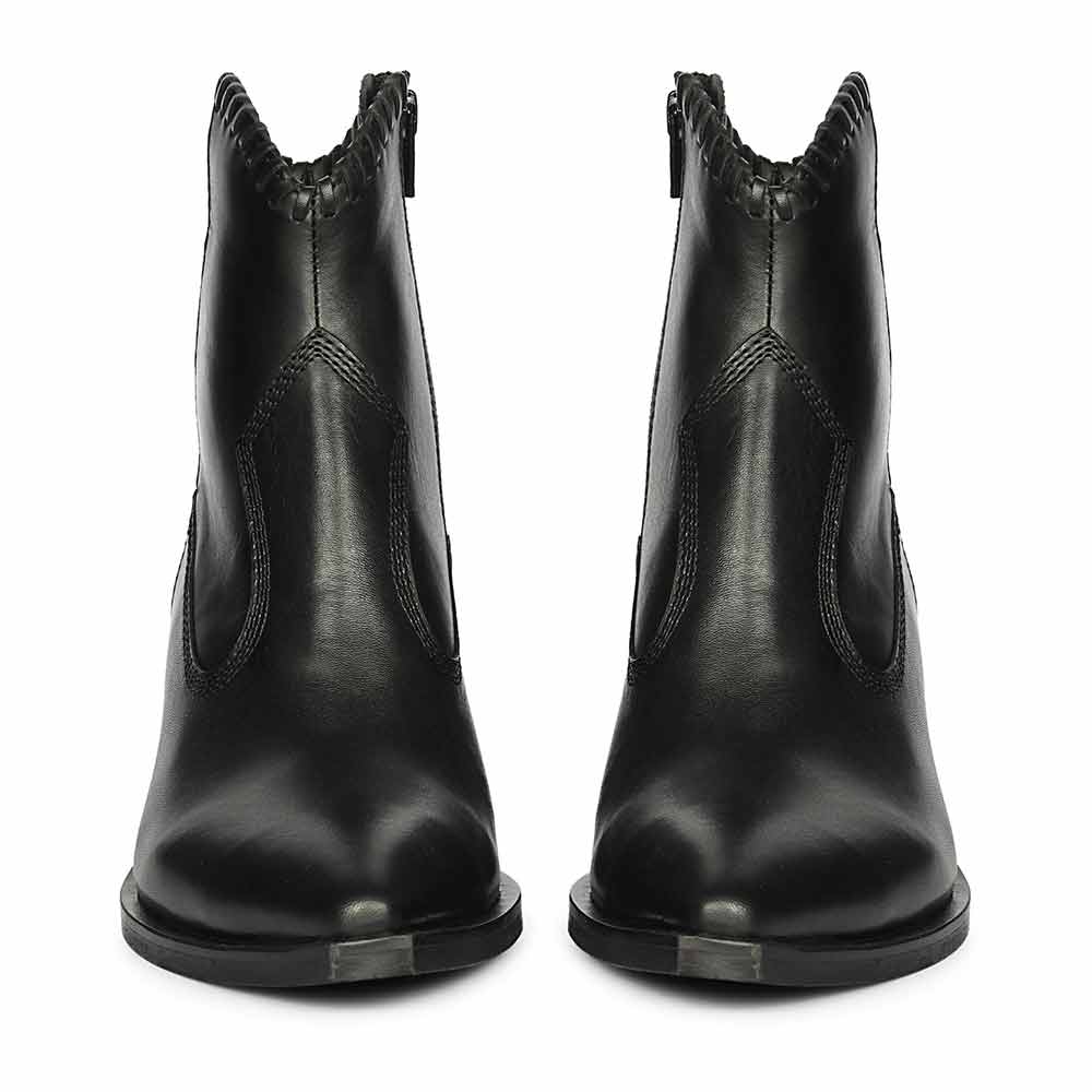Saint Juana Handwoven Black Leather Ankle Boots - Image 4
