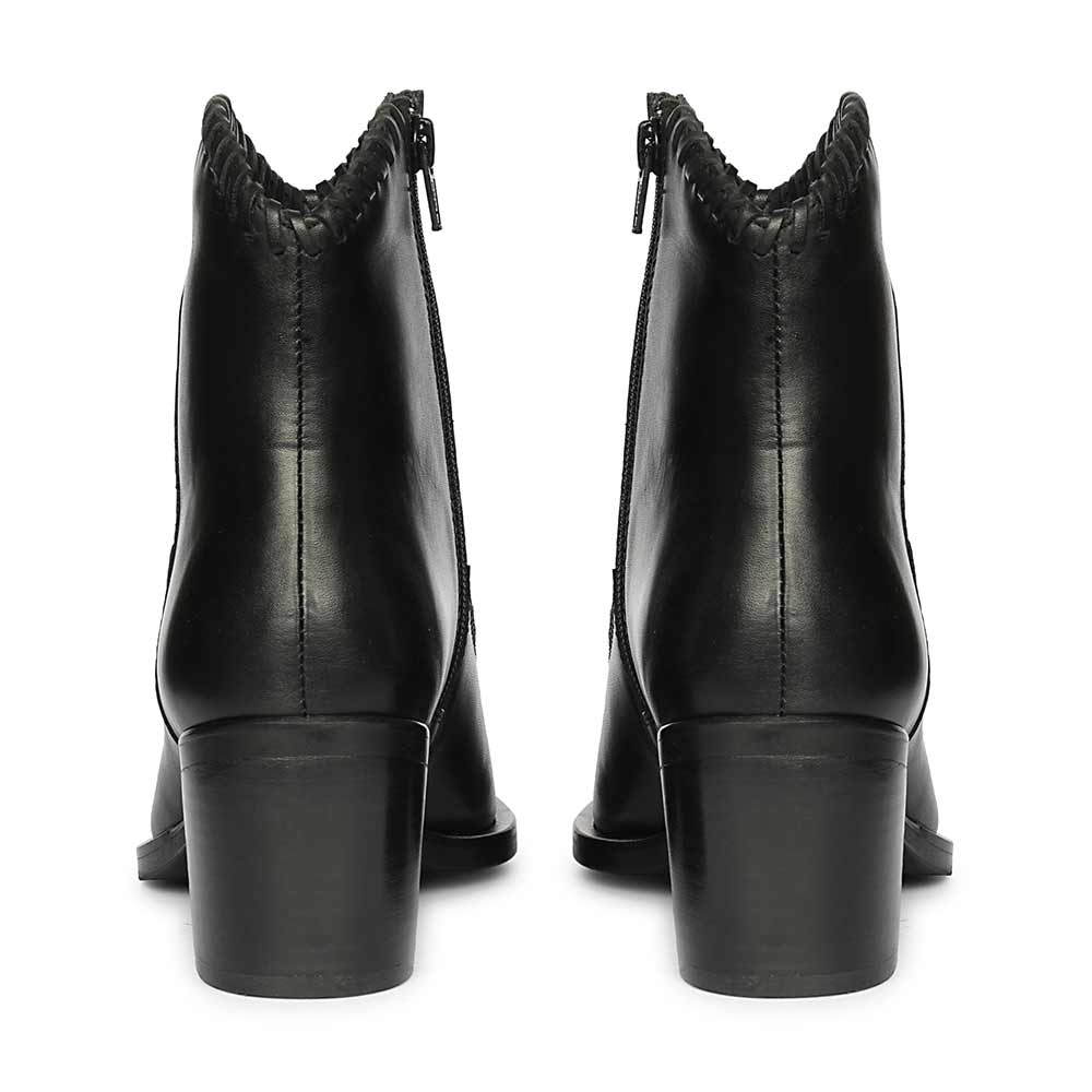 Saint Juana Handwoven Black Leather Ankle Boots - Image 5