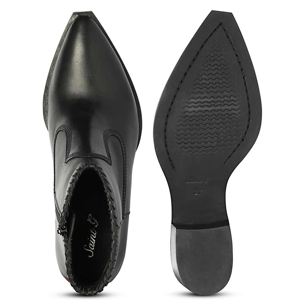 Saint Juana Handwoven Black Leather Ankle Boots - Image 6