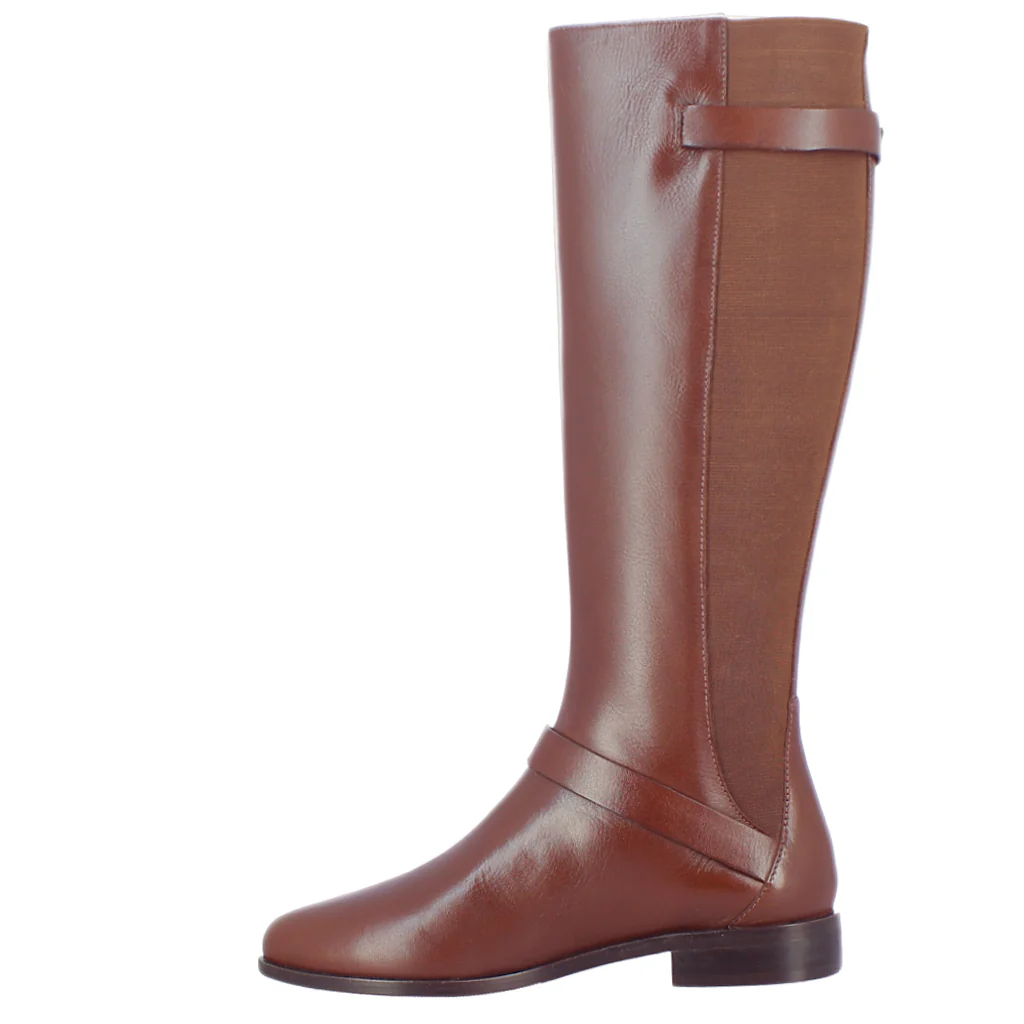 Saint Delores Cuoio Crust Leather Buckle Decor Knee High Boots - Image 4