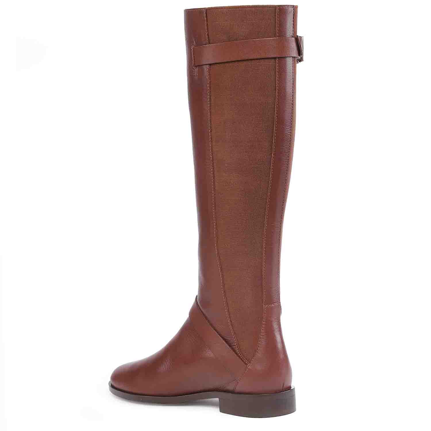 Saint Delores Cuoio Crust Leather Buckle Decor Knee High Boots - Image 8