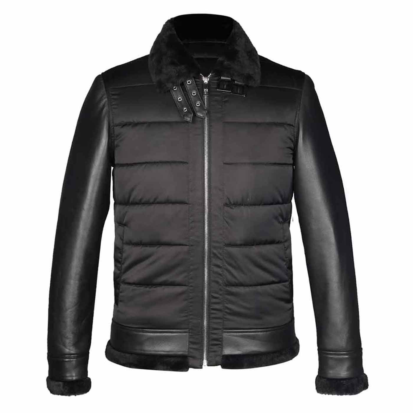 Saint Denis Black Leather Men's Jackets - Image 2