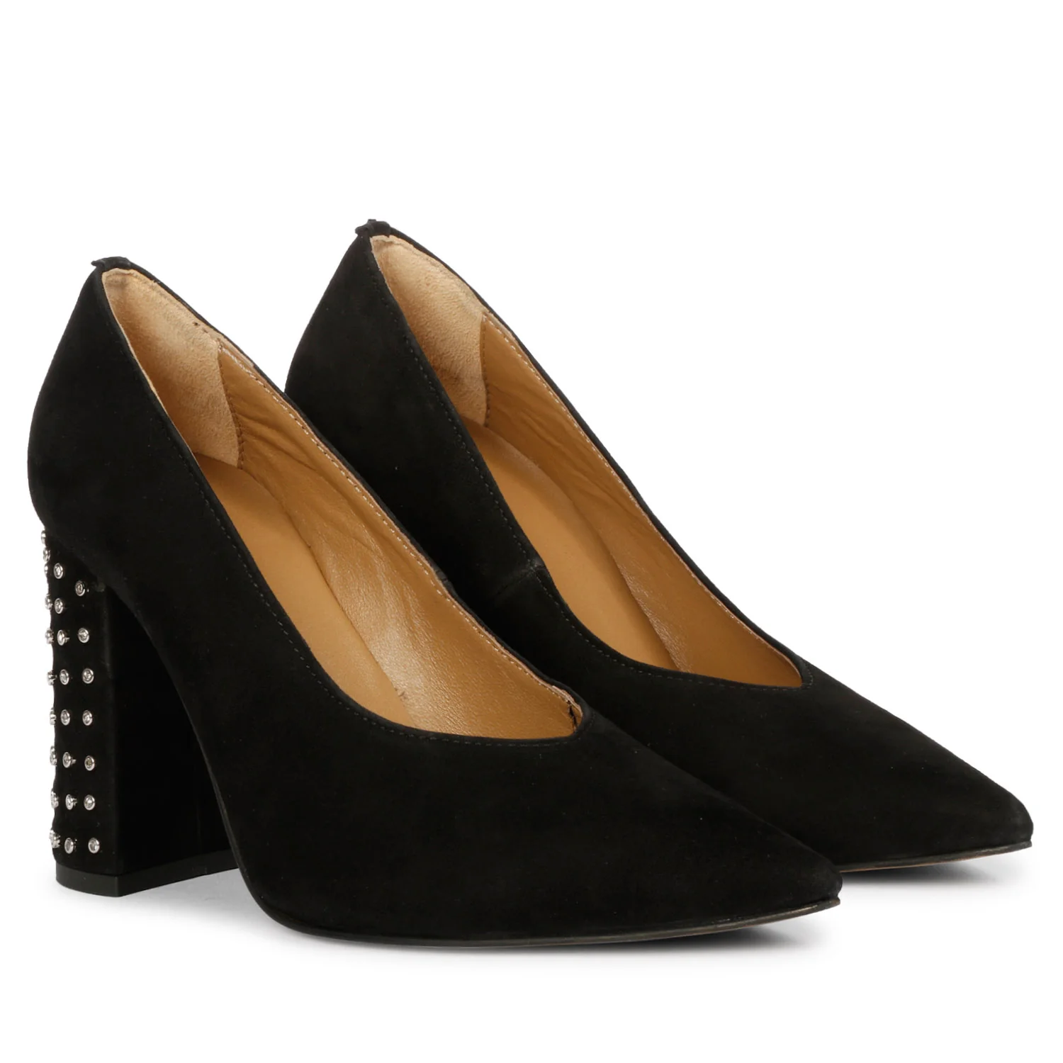 Saint Destiny Crystal Embellished Black Suede Leather Pumps - Image 3