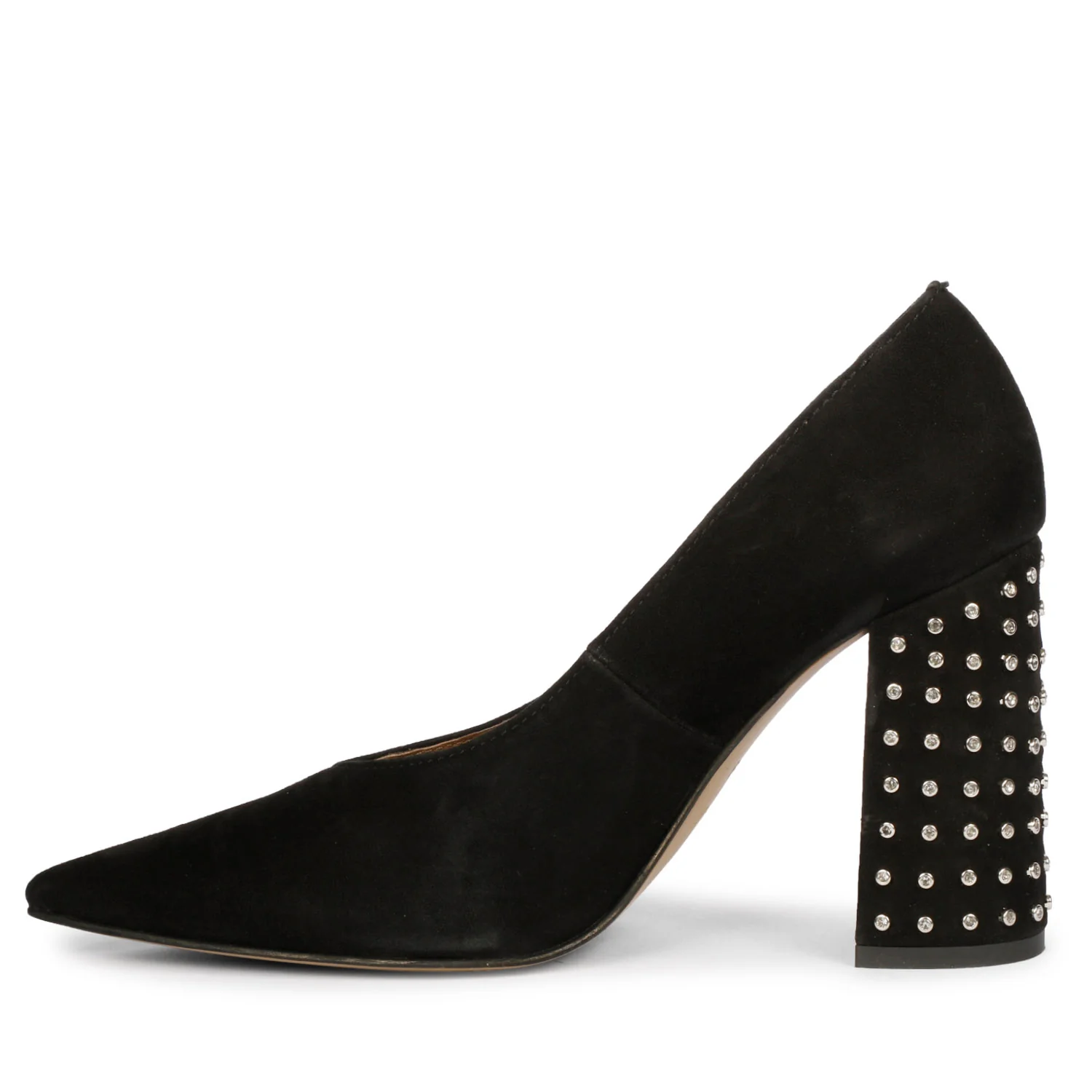 Saint Destiny Crystal Embellished Black Suede Leather Pumps - Image 4