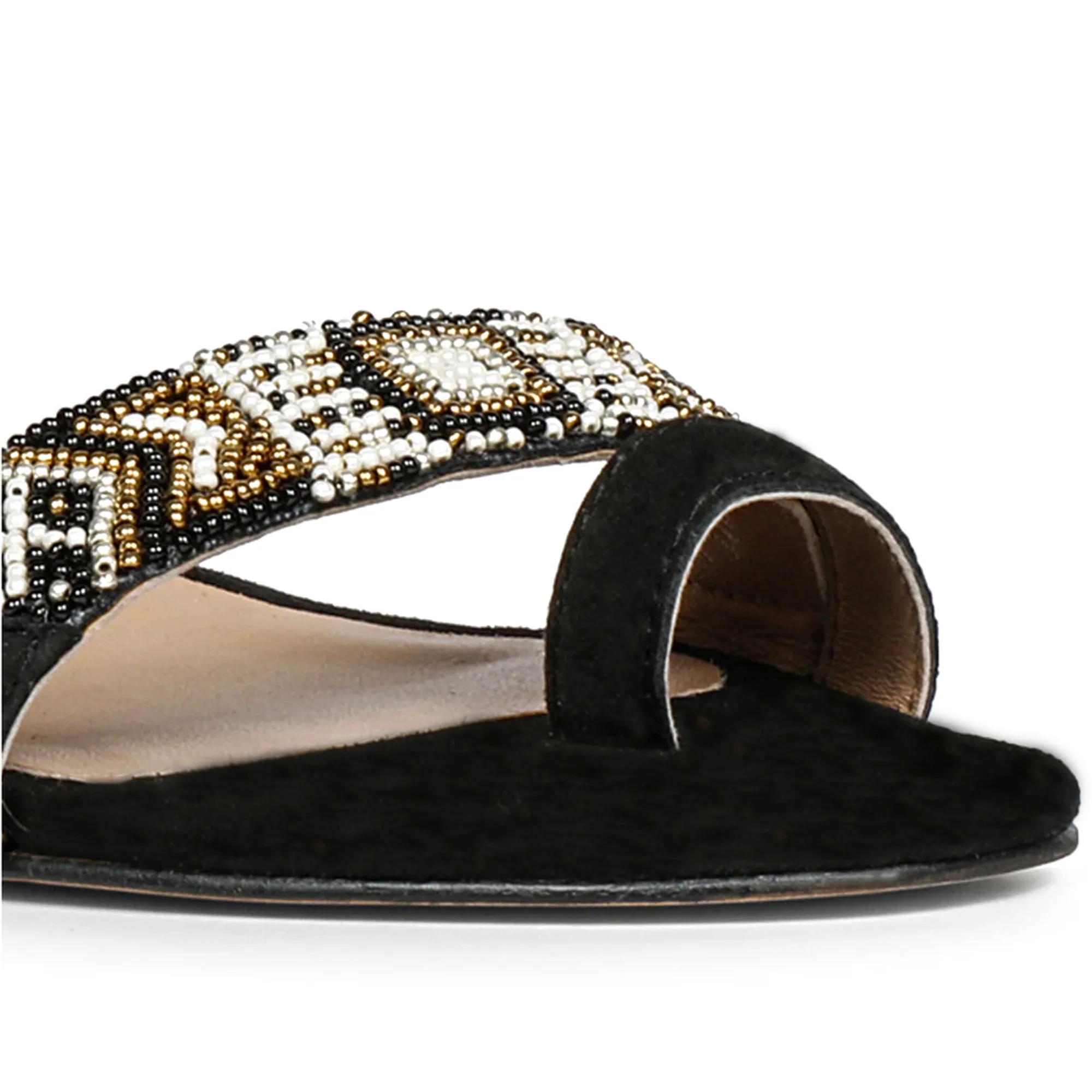 Saint Devlin Hand Embroidered Black Leather Block Heels - Image 8