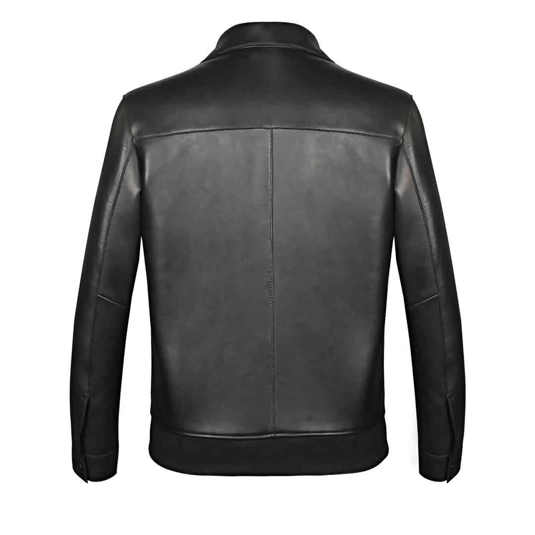 Saint Dion Black Leather Men's Jackets - Image 8