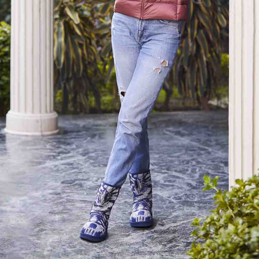 Saint Dorothea Hand Embroidered Italian Fabric Snug Boots - Image 2