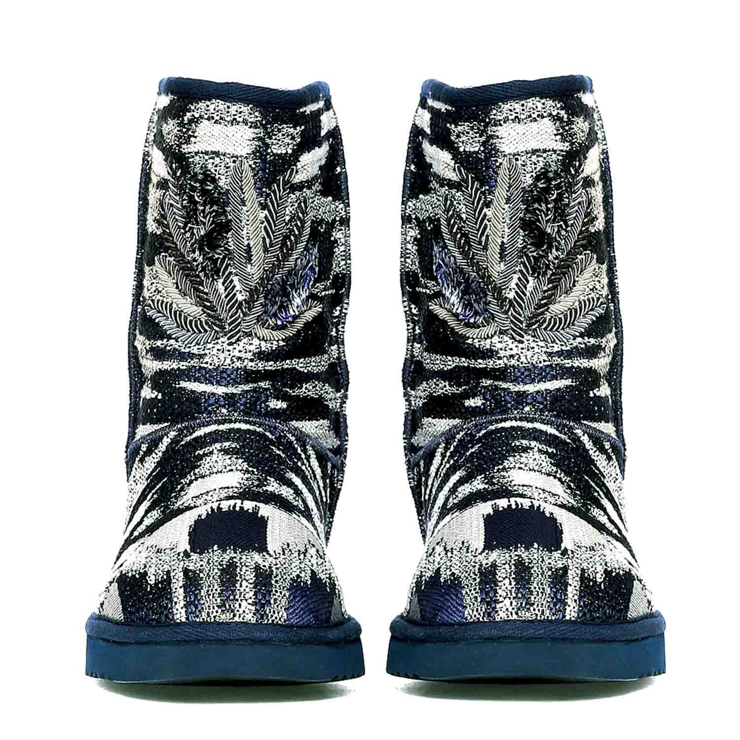 Saint Dorothea Hand Embroidered Italian Fabric Snug Boots - Image 5