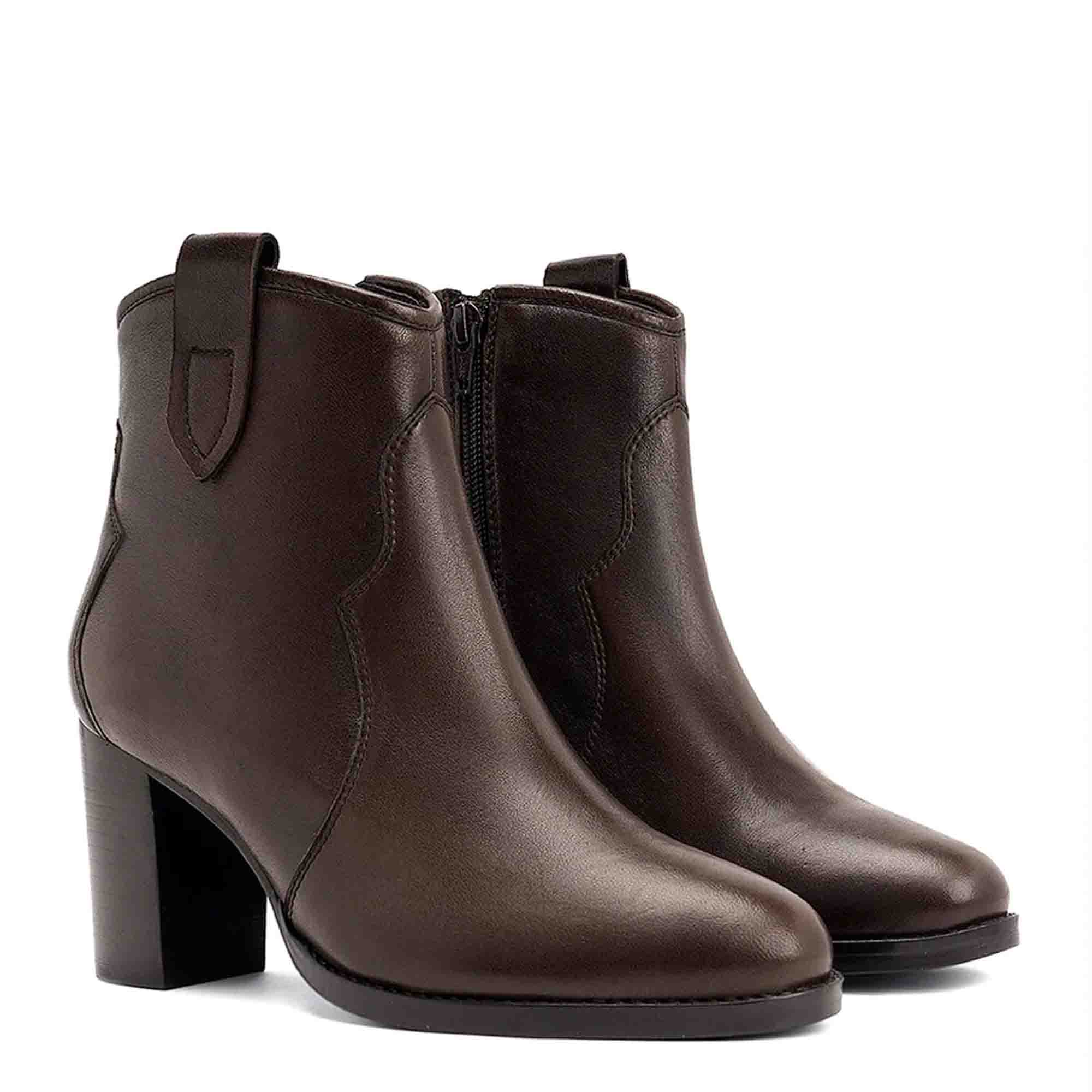 Saint Dorothy Brown Leather Ankle Boots - Image 3