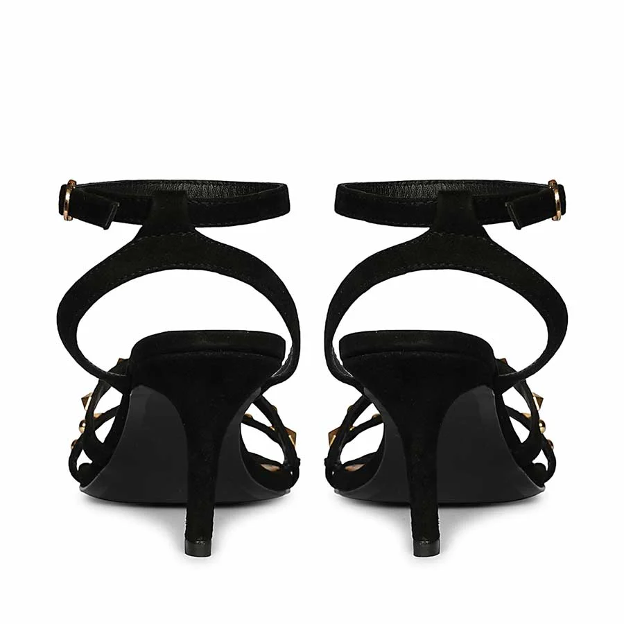 Saint Dovie Studded Black Suede Leather Stilettos - Image 6