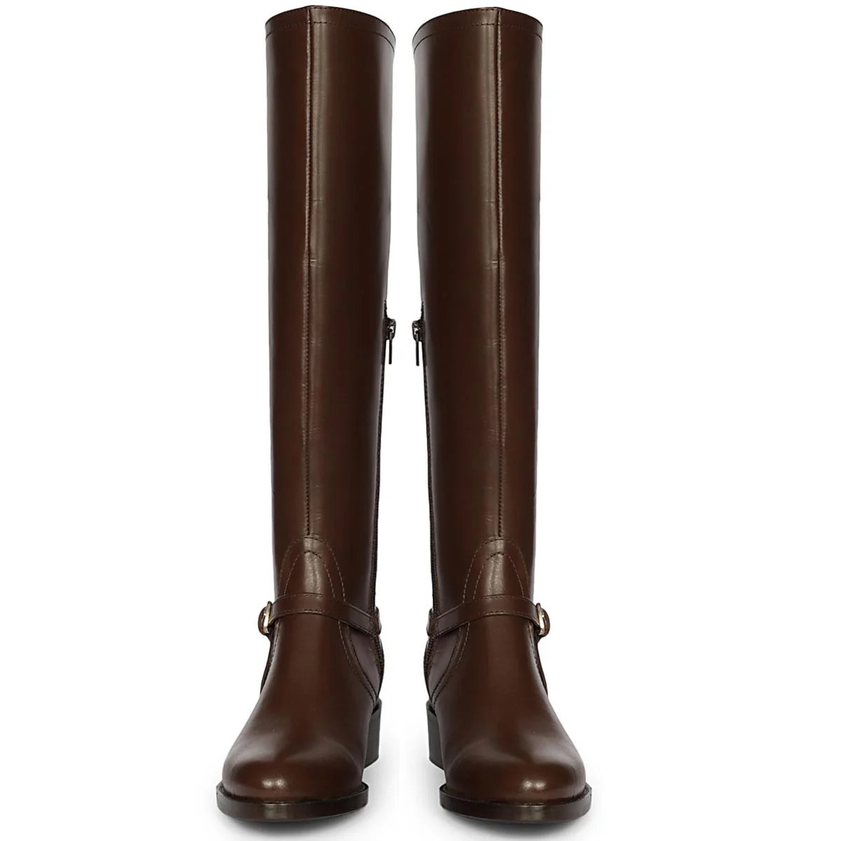 Saint Drusilla Brown Leather Knee High Boots - Image 5
